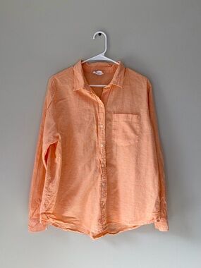 GAP Linen Blend ‘The Easy Shirt’ in Tangerine